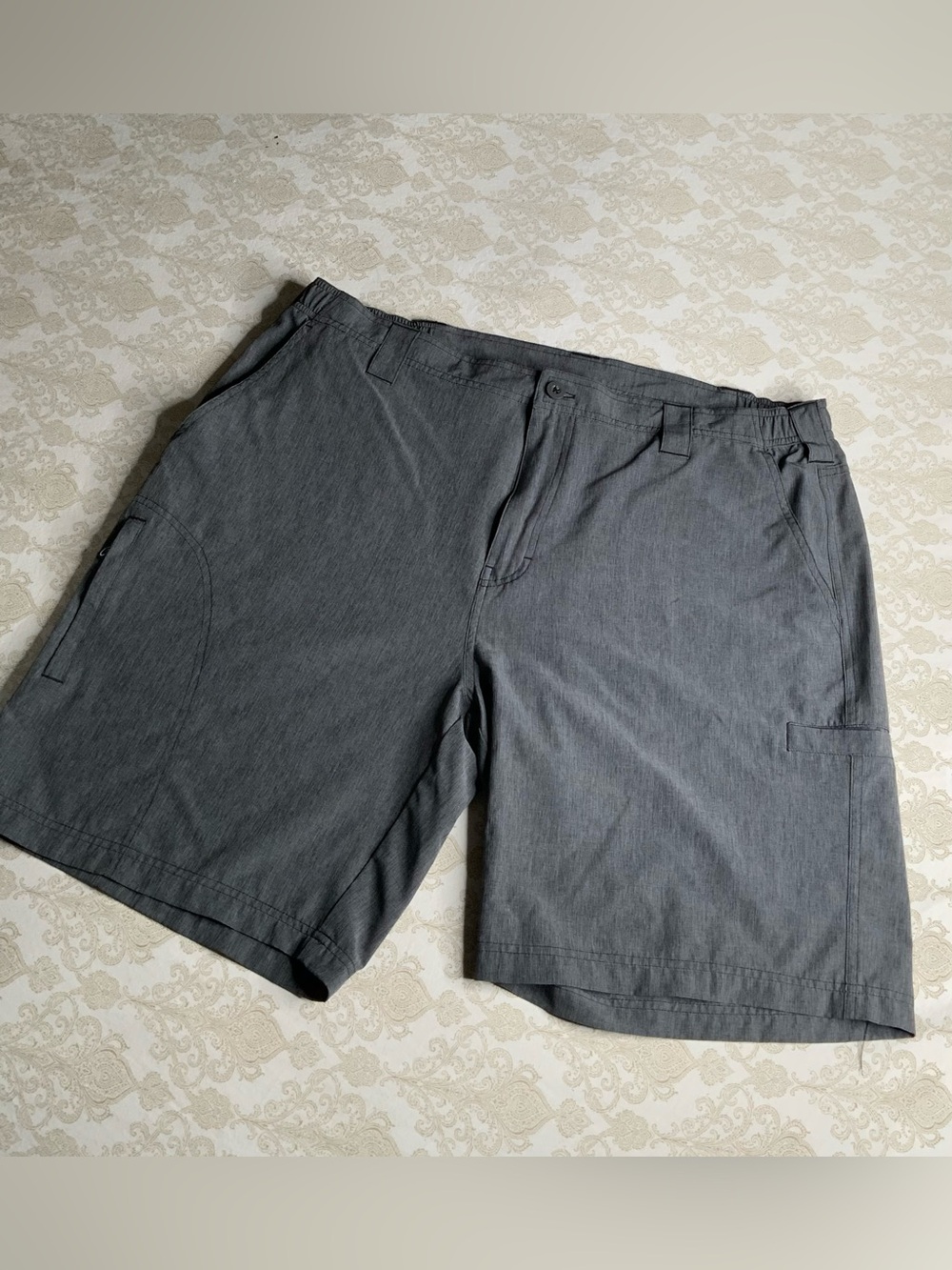 Game Guard Men’s 2XL Heathered Grey Shorts UPF 30+ Moisture Wicking